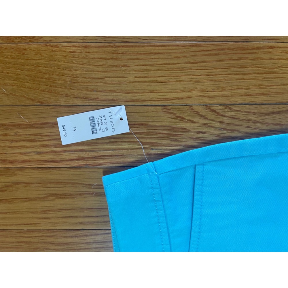 Talbots Perfect Short 5 Turquoise Blue Chino Shorts Womens 14 New - Picture 2 of 7